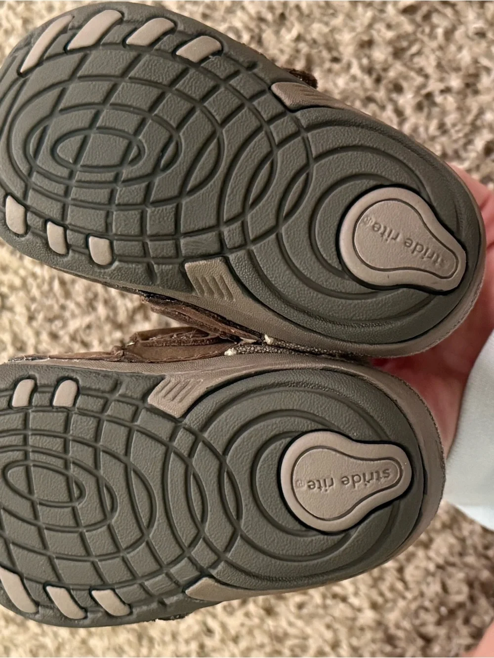 Stride Rite Brown Leather Velcro Baby Walker Shoes